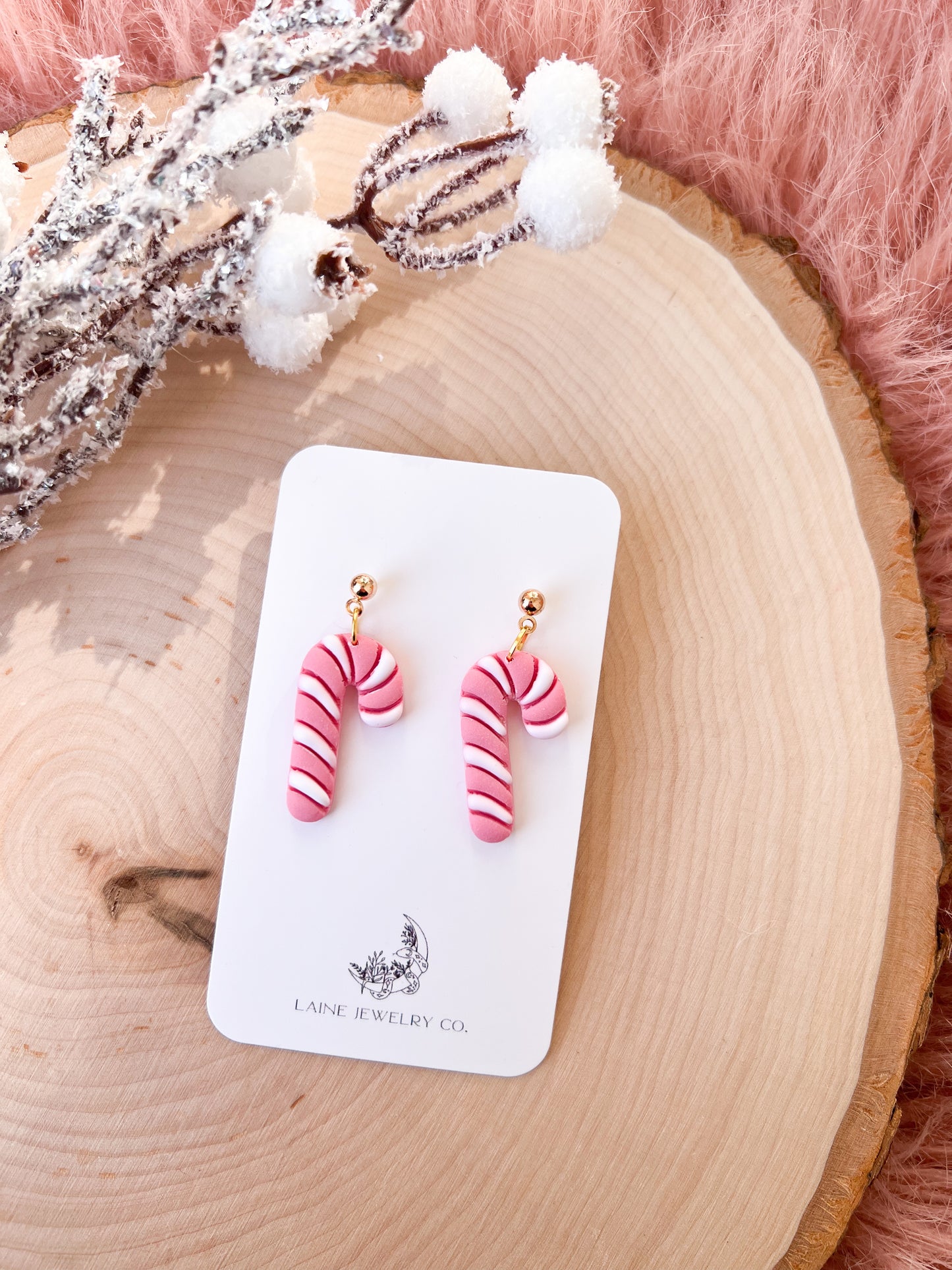 Medium Pink Candy Canes Dangles