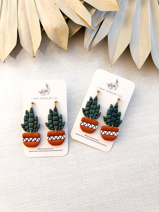 Snake Plant Terracotta Pot Dangle